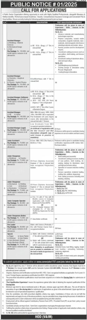 Pakistan Atomic Energy Public Sector Jobs 2025