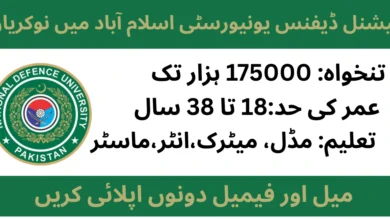 National Defence University Islamabad Jobs 2026