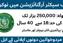 Public Sector Organization Jobs 2026 Quetta