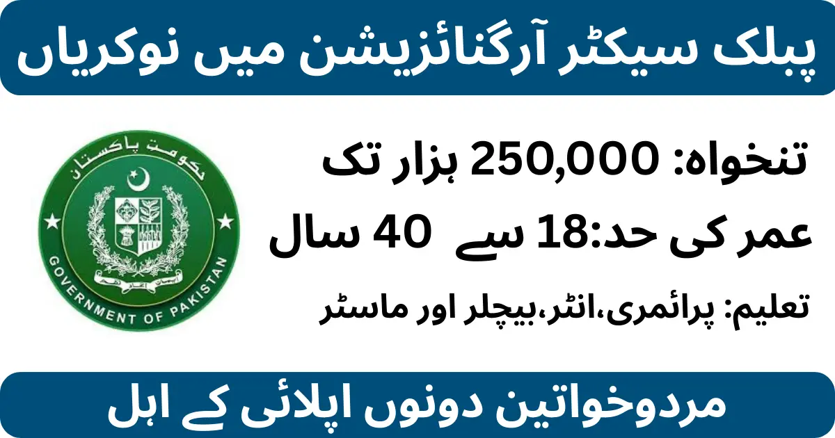 Public Sector Organization Jobs 2026 Quetta