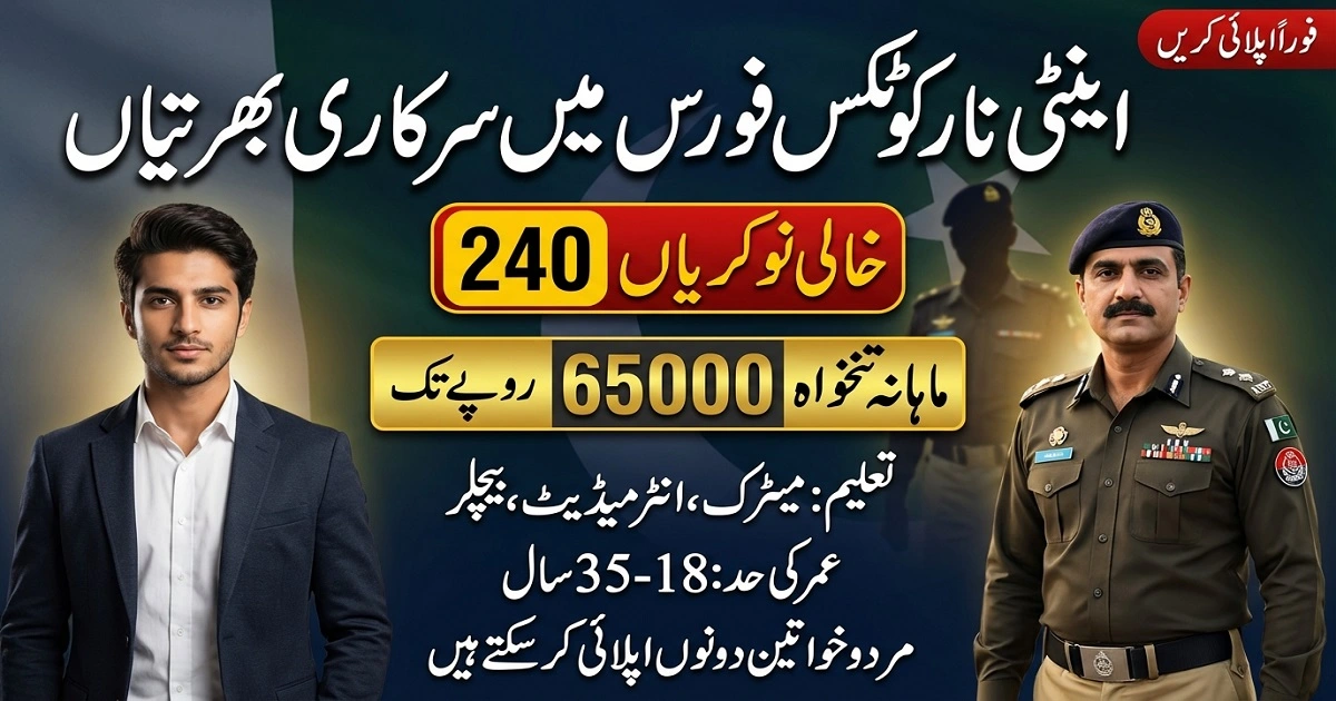 Anti Narcotics Force ANF Jobs 2026 Apply Online