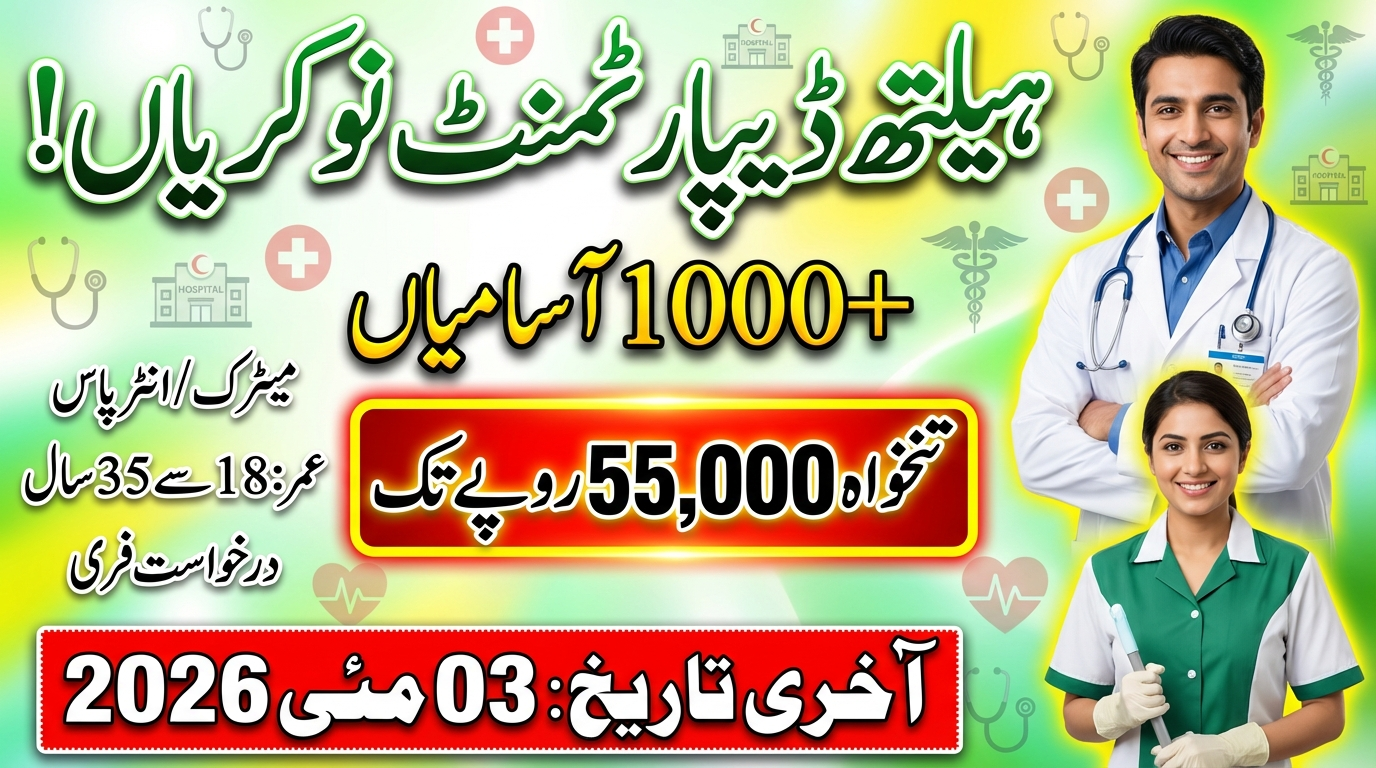 District Health Department Jobs in Pakistan 2026 Male And Female Matric Pass 