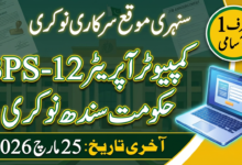 Government of Sindh Computer Operator Job 2026