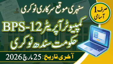 Government of Sindh Computer Operator Job 2026