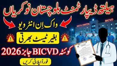 Health Department Balochistan Jobs Walk-In Interview for BICVD Quetta Jobs