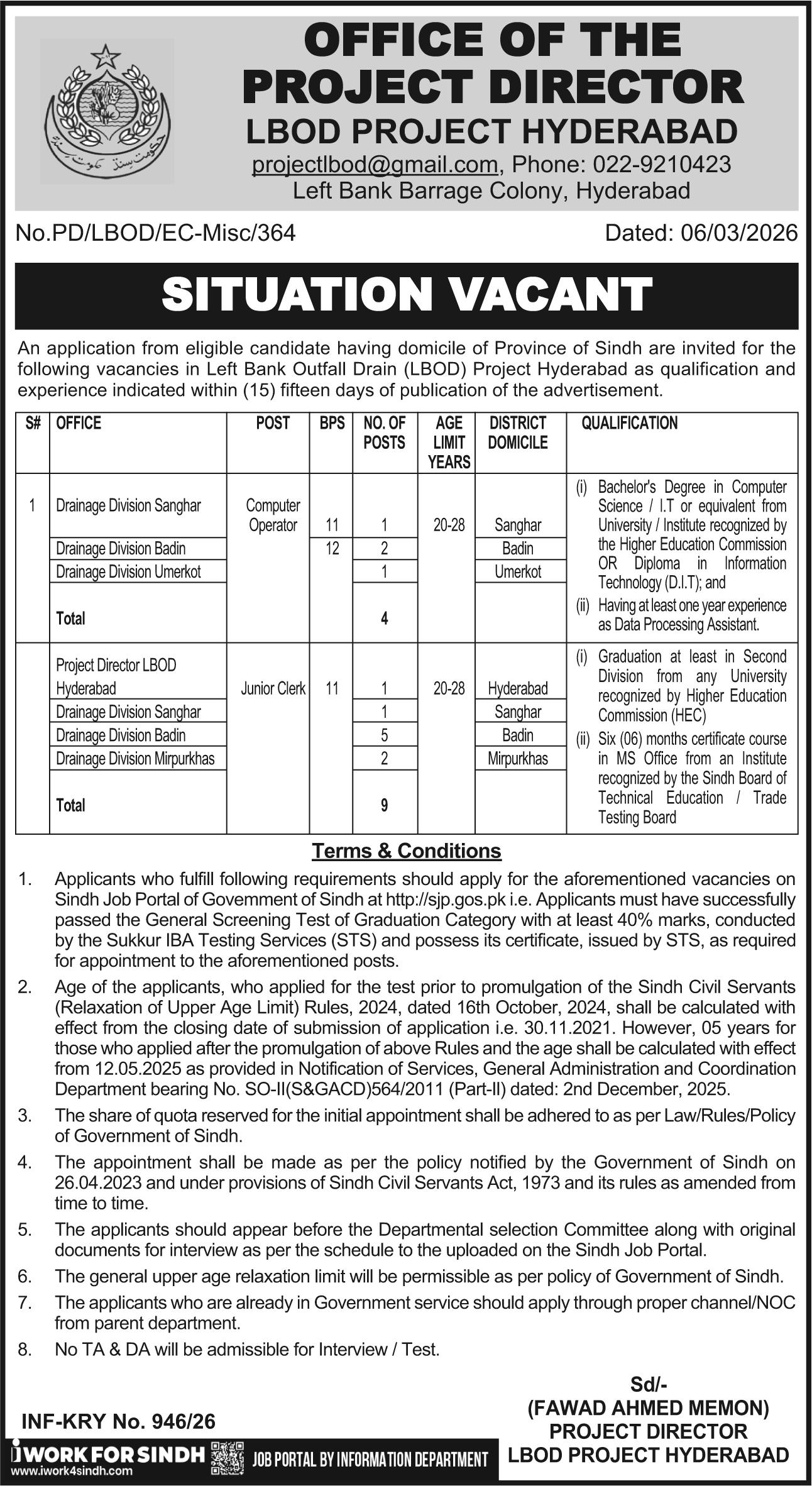 LBOD Project Hyderabad Jobs 2026