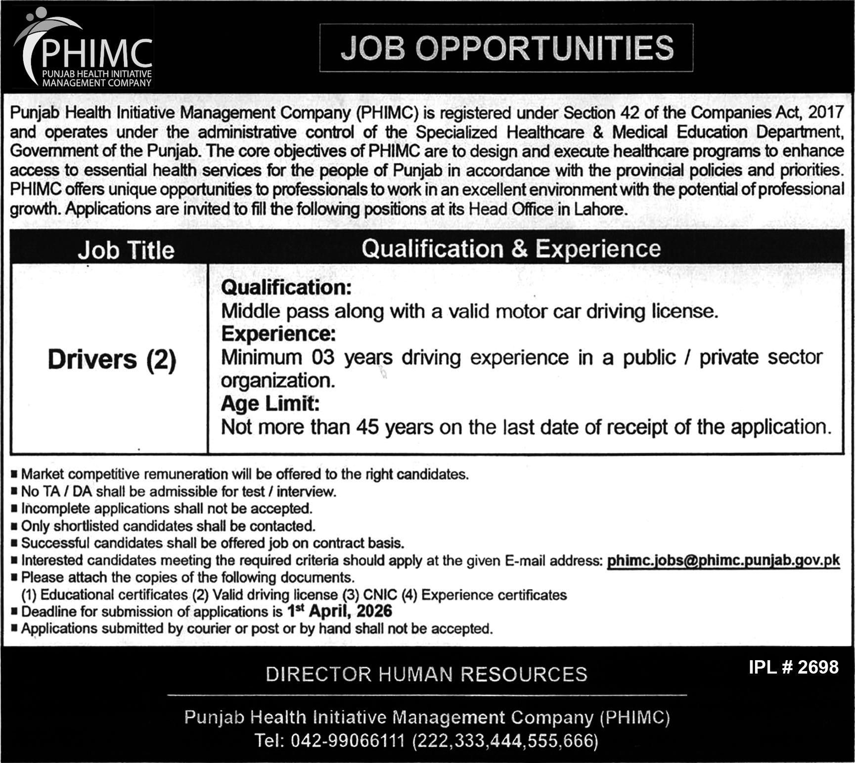 PHIMC Jobs 2026