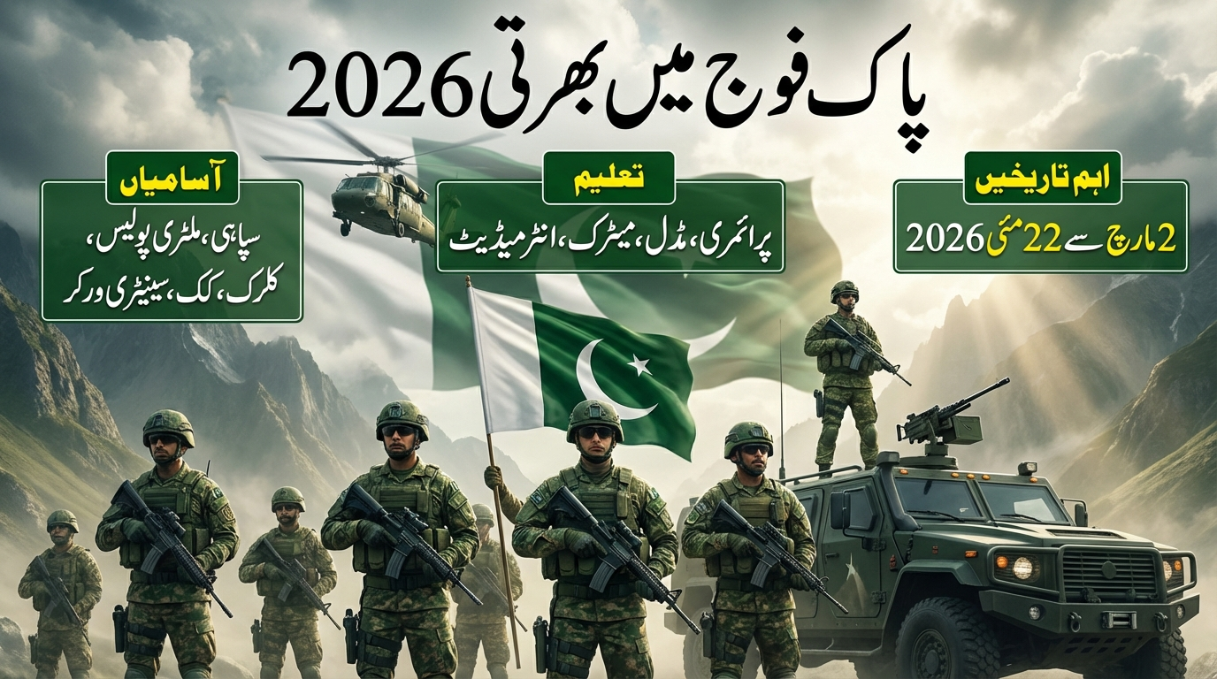 Pakistan Army Sipahi Jobs 2026 – Eligibility, Registration Process, and Requirements