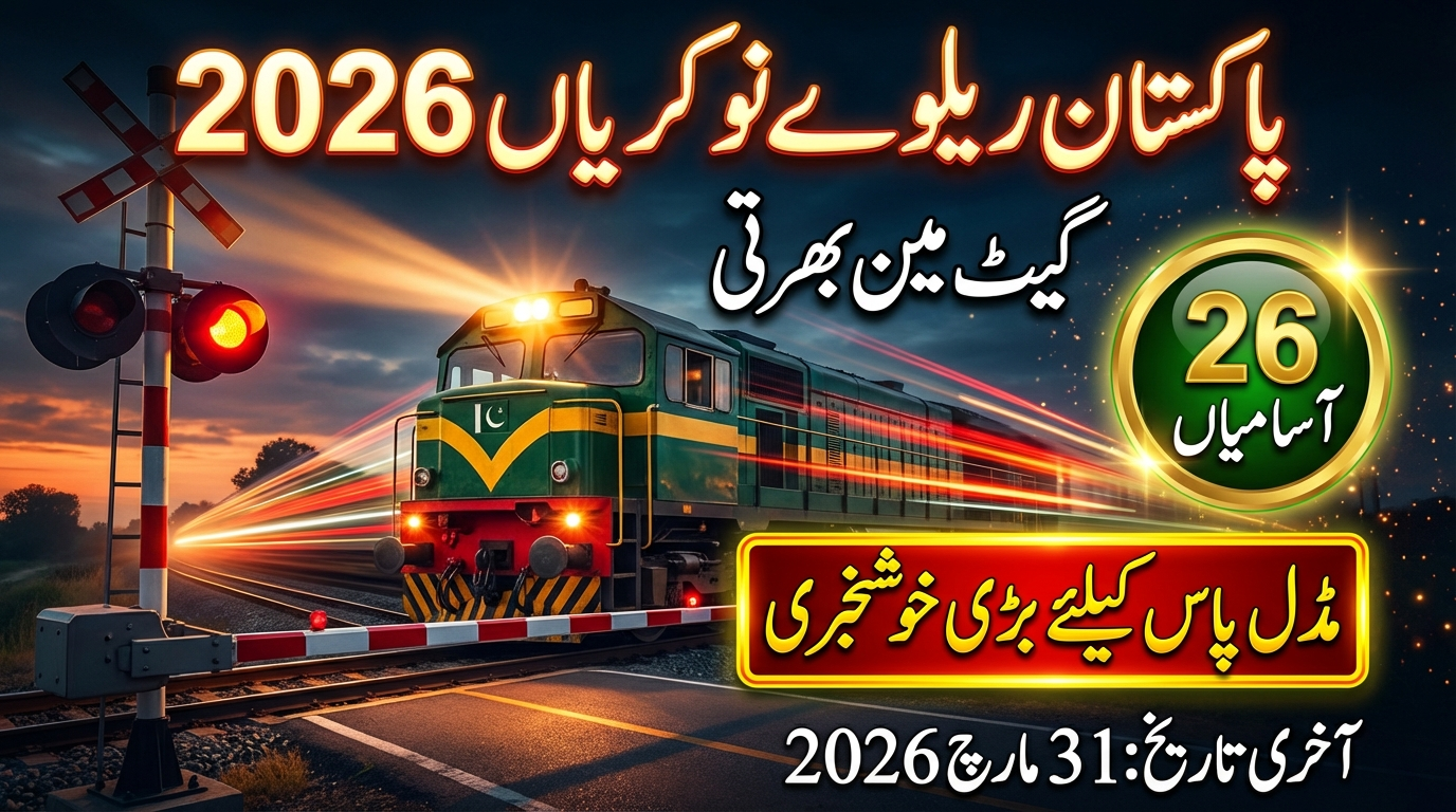 Pakistan Railways Gateman Jobs 2026 Middle Pass Students