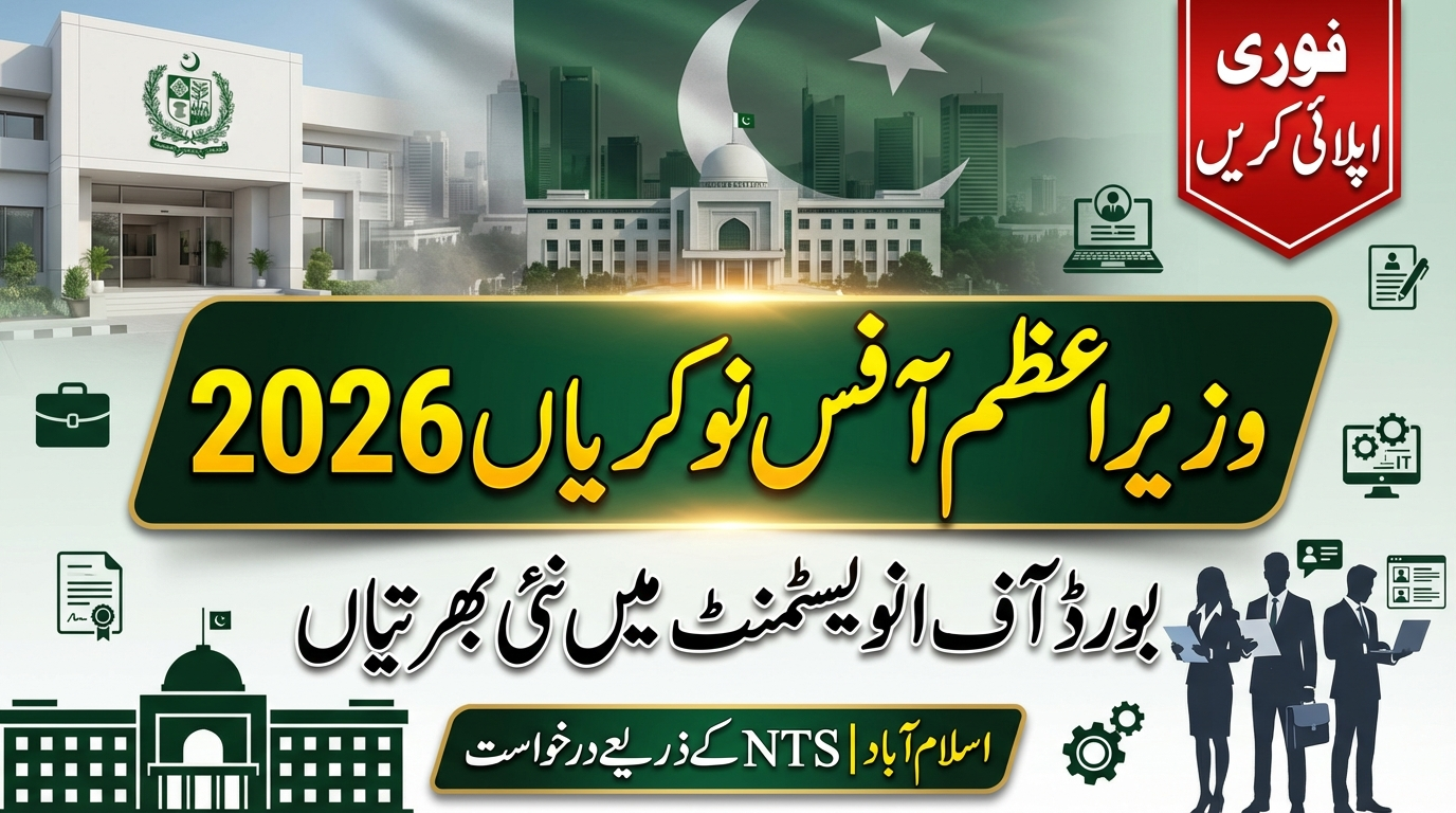 Prime Minister’s Office Board of Investment Jobs 2026 For Data Entry Operator, Driver And Other Staff