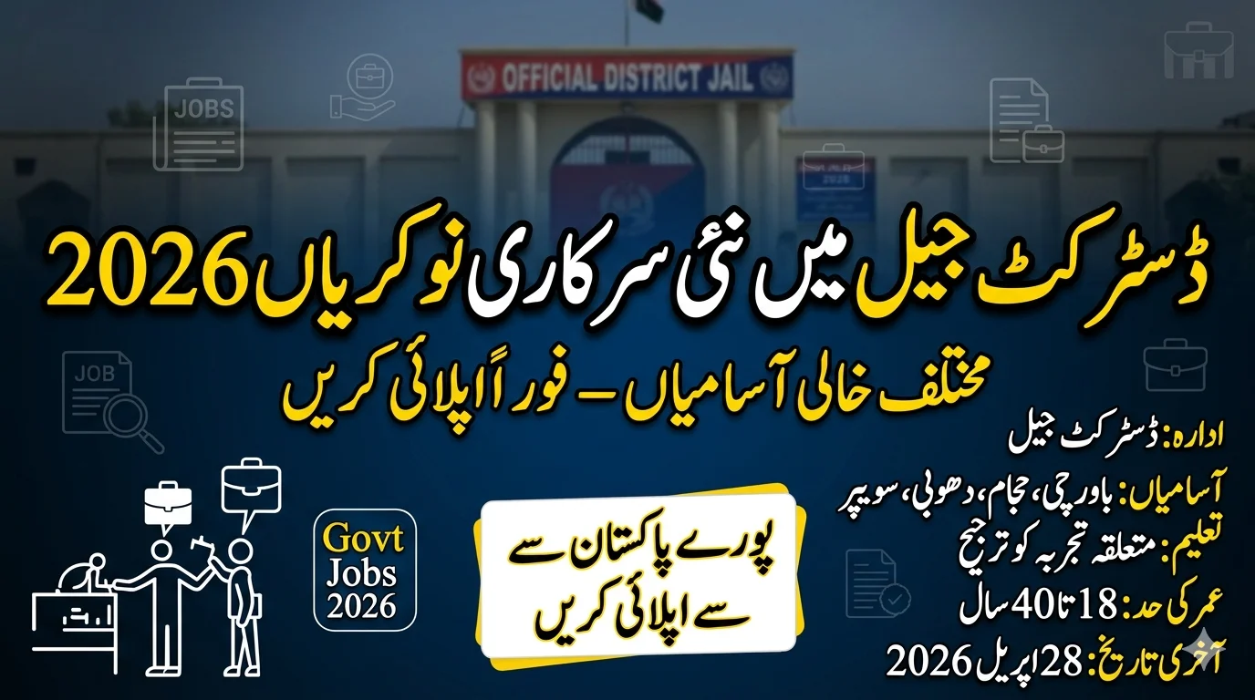 District Jail Jobs 2026 – Latest Government Vacancies For Middle Pass