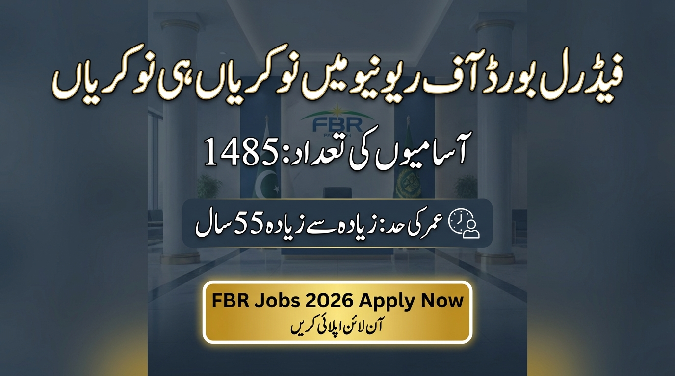 FBR Jobs 2026 Federal Board of Revenue Job Opportunities For Engineer, Driver And Other Staff