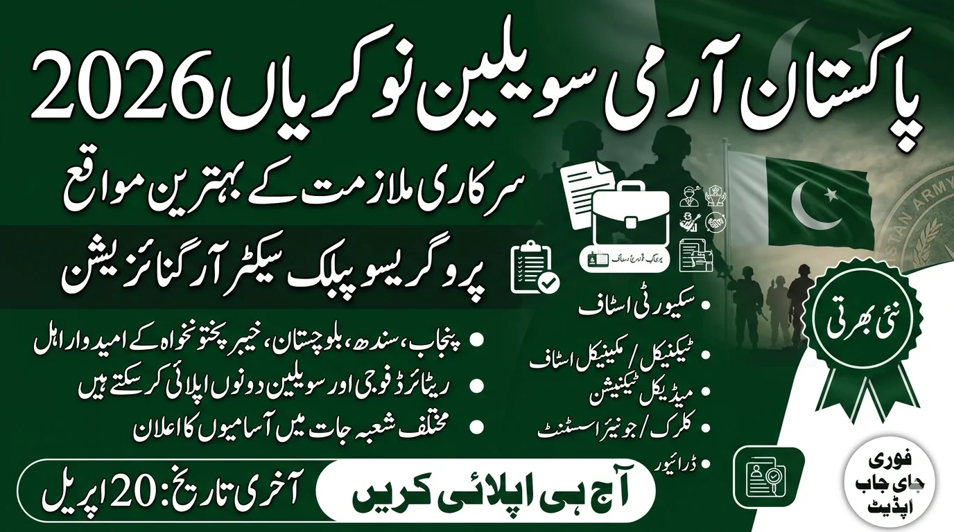 Pakistan Army Civilian Jobs 2026 For Intelligence Staff, Driver And Other Vacancies