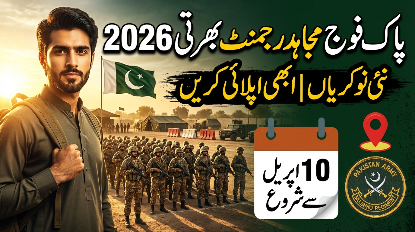 Mujahid Regiment Recruitment 2026 for General Duty Siphai, Driver, Cook & Sanitary Worker Pakistan Army Latest