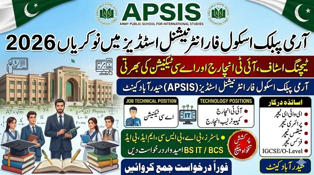 APSIS Hyderabad Cantonment Jobs 2026 – Teaching Staff, IT In-Charge, Computer Lab In-Charge & AC Technician Vacancies
