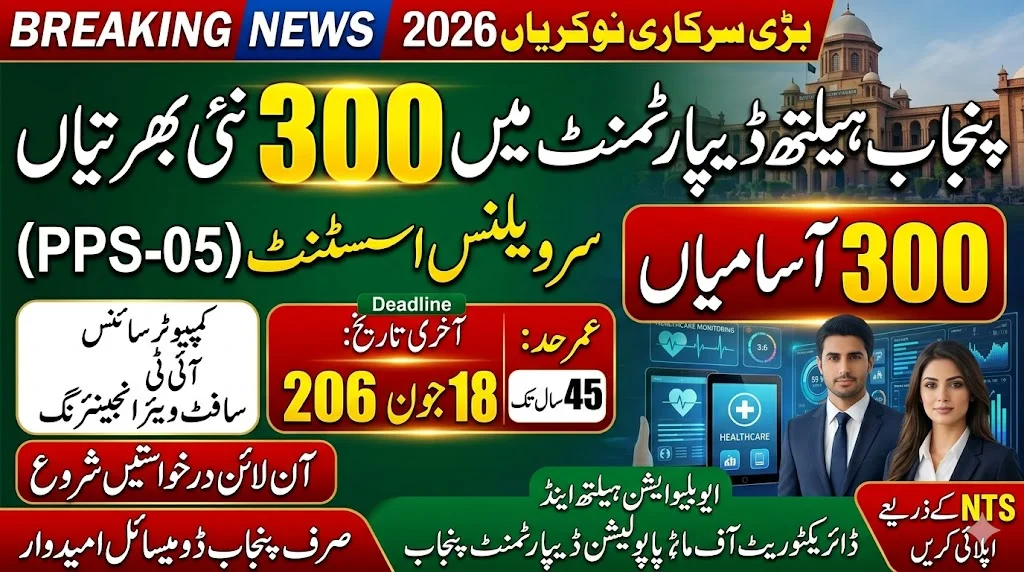Directorate of Monitoring & Evaluation Punjab Jobs 2026 – 300 Surveillance Assistant Vacancies Announced