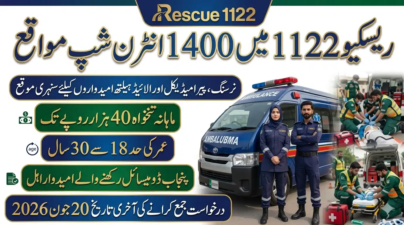 Rescue 1122 Internship Program 2026 – Apply for 1400 Rescue Interns in Punjab