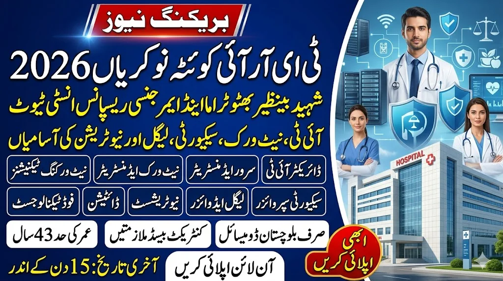 Shaheed Benazir Bhutto Trauma and Emergency Response Institute (TERI) Quetta Jobs 2026